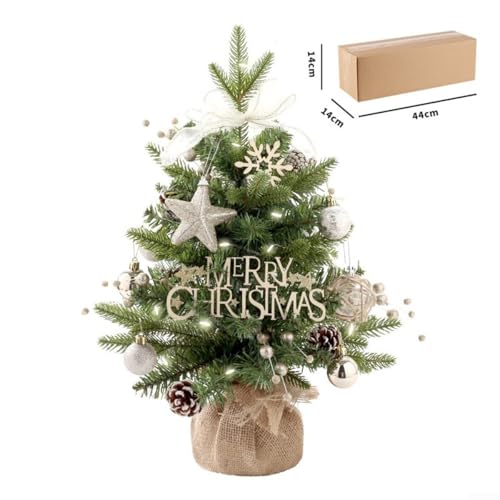 Künstlicher Weihnachtsbaum 50cm Mini Tannenbaum Tischdekoration Rotierendes Design 360° PVC Zweige Einfache Montage Stabile Basis für Schreibtisch Wohnzimmer Büro von BlissfulAbode