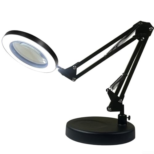 LED-Lupe mit flexiblem Clip und Tischlampen-Funktionalität für verbesserte Detailsichtbarkeit in jeder Umgebung (Schwarz B) von BlissfulAbode