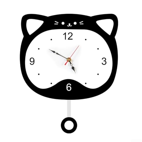Lautlose Acryl-Wanduhr mit Katzenform und Wackelschwanz-Design für Zuhause oder Büro Dekoration von BlissfulAbode