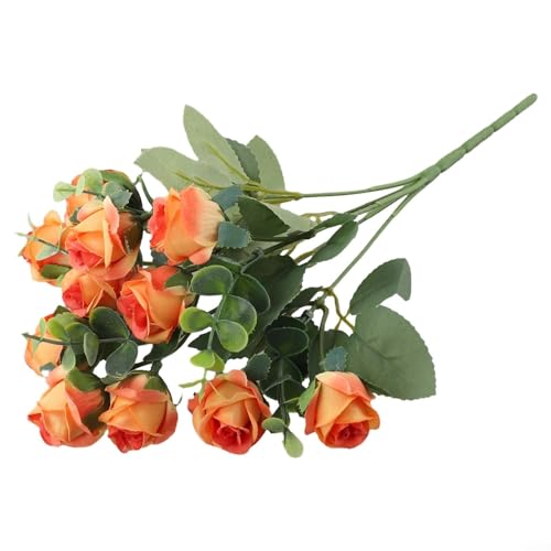 Lebensechte künstliche Rosen in einem schönen Blumenstrauß mit 10 tollen Event-Dekorationsideen (Orange) von BlissfulAbode