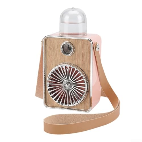 Leichter Nachtlicht-Ventilator mit Luftbefeuchter, USB-Aufladung für Schreibtisch oder Reisen (Rosa) von BlissfulAbode