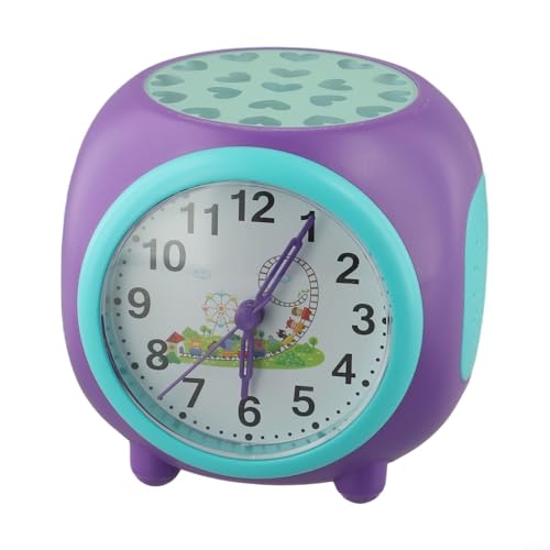 Leiser Sternenprojektionswecker mit 3 Lichtmodi, 6 Musiktiteln, 5 natürlichen Klängen, Sprachaktivierung und einfacher Schlummerfunktion (lila) von BlissfulAbode