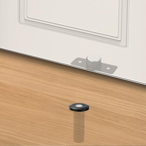 Leiser magnetischer Türstopper mit unsichtbarer Edelstahlkonstruktion und ABS-Kopf für lang anhaltenden Türhalt und Vermeidung von Türschäden (Schwarz) von BlissfulAbode