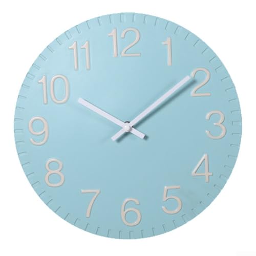 Luxus Outdoor Garten Schriftart Uhr mit Licht, kreatives 3D stereoskopisches Design für Wohnzimmer und Garten, wetterbeständige Kunststoffkonstruktion (blau 2) von BlissfulAbode