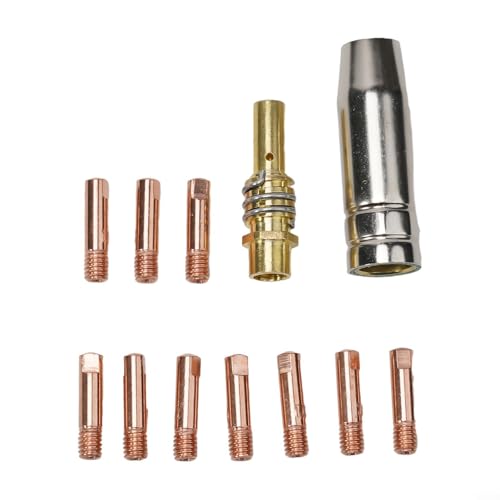 MIG-Schweißdüsen und Kontaktspitzen-Set, kompatibel mit 14AK/15AK Taschenlampen (1,0 mm), 12 Stück von BlissfulAbode