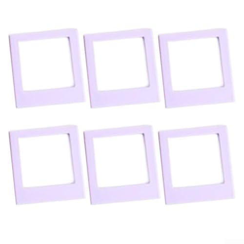 Magnetische Bilderrahmen für Instax mit sicherem Halt für quadratische Filme und Fotokarten, 6er Set für Kühlschrank und Spind Display (lila) von BlissfulAbode