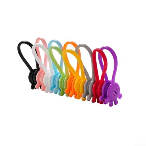 Magnetische Kabel-Organizer aus Silikon für Ohrhörer und Ladekabel, wiederverwendbarer Drahtmanager für Schreibtisch und Wohnraum, Kabelordentlichkeit (A) von BlissfulAbode