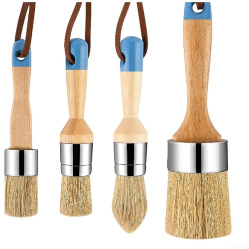 Malen Sie mit Präzision mit unserem ergonomisch gestalteten 4-teiligen Pinsel-Set (blaues 4-teiliges Set) von BlissfulAbode