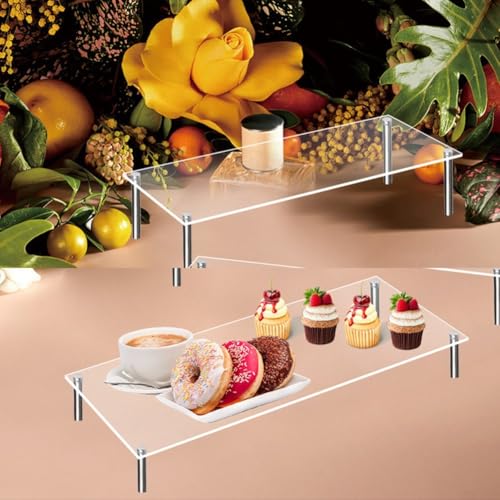 Mehrzweck-Acryl-Display für Cupcakes, Bäckerei, Desserts, Figuren, Kosmetik, Schmuck, mit stabiler Basis und leicht zu reinigen (25,4 x 12 x 5 cm) von BlissfulAbode