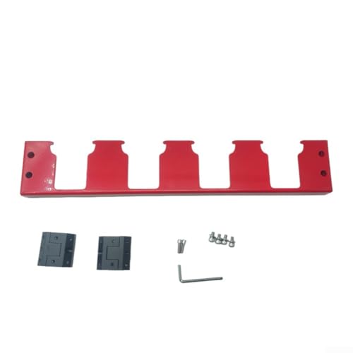 Metall-Batteriehalter, Aufbewahrungsregal, 4 Steckplätze für Packout-System, kompatibel mit DW 18 V 20 V Batterien, Wandmontage, Organizer für Garagen-Arbeitsbereiche (rot) von BlissfulAbode