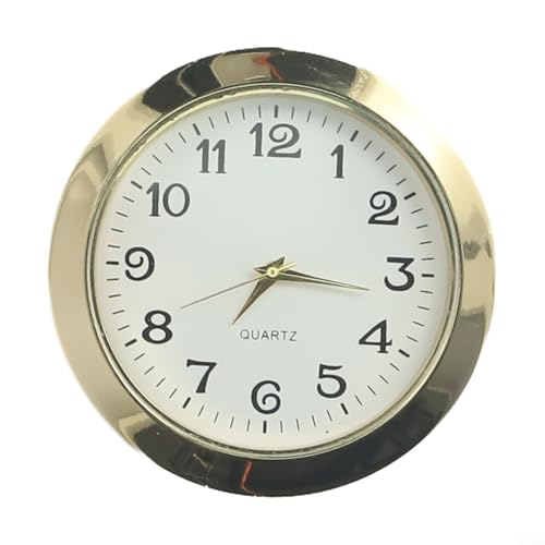 Mini-Uhr-Einsatz, 55 mm, rundes Quarz-Uhrwerk mit römischen Ziffern für DIY-Uhren, Handwerksprojekte (Gold Arabisch) von BlissfulAbode