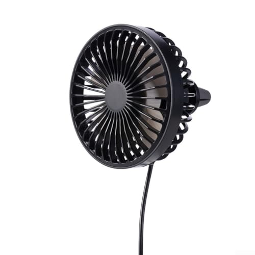 Multi-Speed für Autolüfter mit USB-Stromversorgung und weichem Nachtlicht für Fahrerkomfort (schwarz) von BlissfulAbode