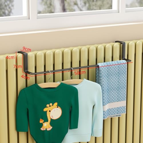 Multifunktionaler Handtuchhalter für Heizkörper zum bequemen Trocknen und Aufhängen von Handtüchern und Socken (Schwarz-Large) von BlissfulAbode