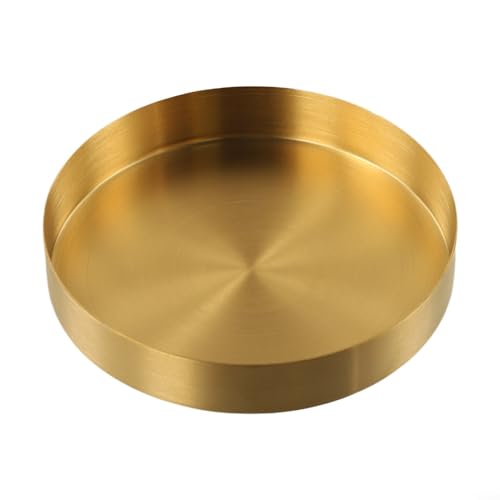 Multifunktionales dekoratives Tablett zum Servieren von Schmuck und Snacks, Edelstahl-Organizer (12,5 cm) von BlissfulAbode