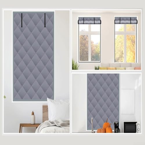 Oxford Cloth Frostschutz-Fenster-Isolierdecken-Set mit aufrollbarem Design und Schnallenriemen, inklusive Verschlüssen und Reißzwecken für effektive Wärmespeicherung (119,4 x 160 cm) von BlissfulAbode