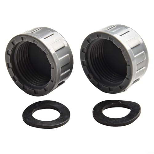PVC-Gewindekappe 2er Set mit Gummidichtungen, für sichere Schlauchverbindungen und Rohrschutz (32mm) von BlissfulAbode