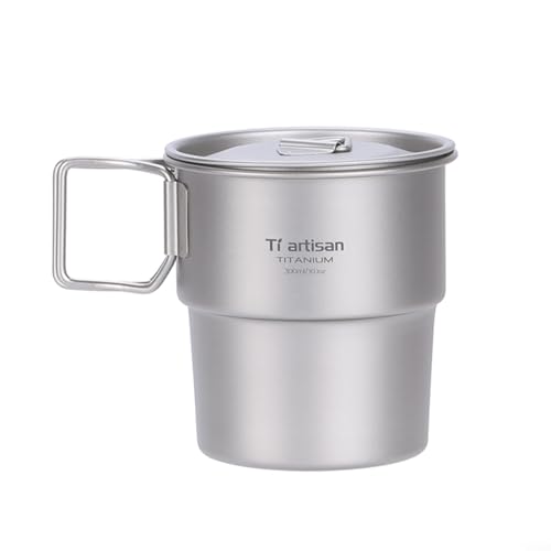 Praktische 300 ml Kaffeetasse mit Deckel zum Wandern, stapelbar und leicht zu tragen (mit Deckel) von BlissfulAbode