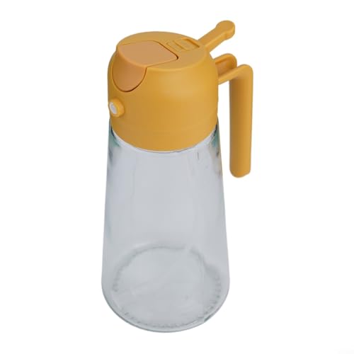 Praktischer Glas-Ölsprüher und -spender, 470 ml/600 ml mit ergonomischem Design für einfache Verwendung in der Küche (gelb, 600 ml) von BlissfulAbode