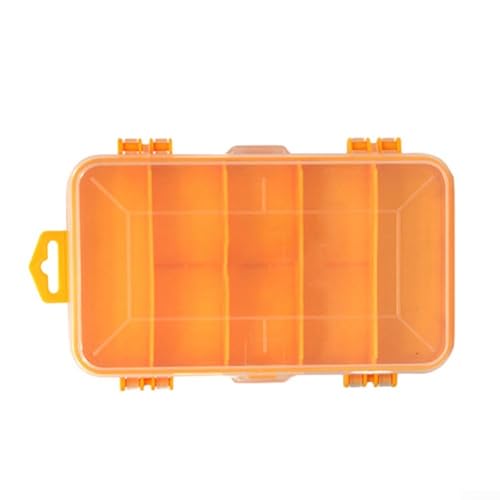 Robuste Aufbewahrungsbox mit 13 Fächern für Schrauben, Muttern, Schrauben, Werkzeuge, kompaktes Design (orange) von BlissfulAbode