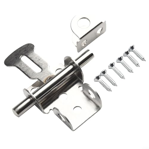 Robuste Riegel aus Edelstahl für Holztüren, verdickt für maximale Sicherheit und Langlebigkeit (Silber B) von BlissfulAbode