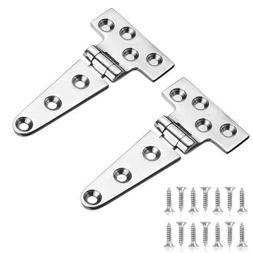 Robuste T-Scharniere aus 316er Edelstahl, für Bootsluke, 150 x 75 mm, mit Schrauben, widerstandsfähige Hardware, 2 Stück Robuste T-Scharniere aus 316er Edelstahl, für Bootsluke, 150 x 75 mm, mit Schrauben, widerstandsfähige Hardware, 2 Stück von BlissfulAbode
