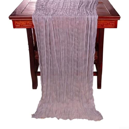 Romantischer Gaze-Tischläufer für elegante Feiern, weicher Stoff für Hochzeiten, Partys und Vitrinen (Hellviolett) von BlissfulAbode