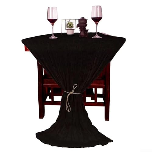Romantischer Gaze-Tischläufer für elegante Feiern, weicher Stoff für Hochzeiten, Partys und Vitrinen (schwarz) von BlissfulAbode