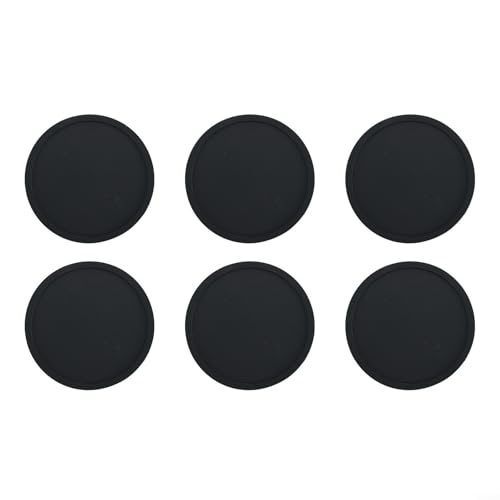 Runde rutschfeste Silikon-Untersetzer, 6 Stück isolierende Getränke-Pads für effektiven Tischschutz, weich und leicht zu reinigen (schwarz) von BlissfulAbode