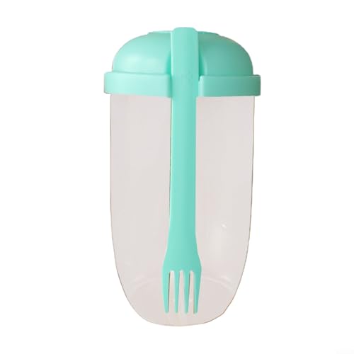 Salatmischer-Behälter mit Gabel und Dressingfach, perfekt für Mittagessen oder Snacks, 1000 ml (grün) von BlissfulAbode