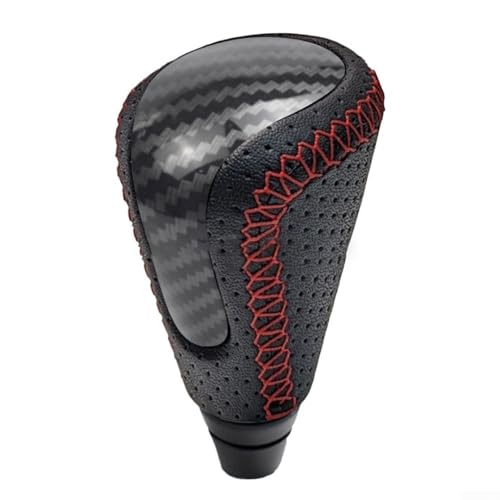 Schaltknauf für Automatikgetriebe, Kohlefaser-Design für Lexus IS250 IS350 IS C 2006 2013, Leder und ABS-Materialien für verbesserten Stil und Funktionalität (rote Linie) von BlissfulAbode