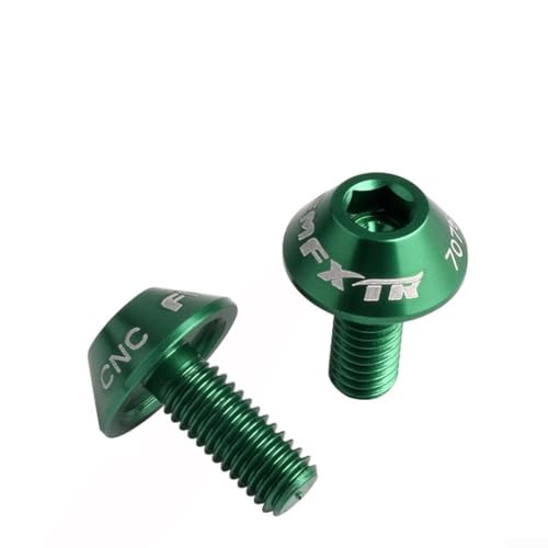 Schrauben für Flaschenhalter aus Aluminiumlegierung, 5 x 12 mm, 2 Stück, ideal für Fahrradzubehör (grün) von BlissfulAbode