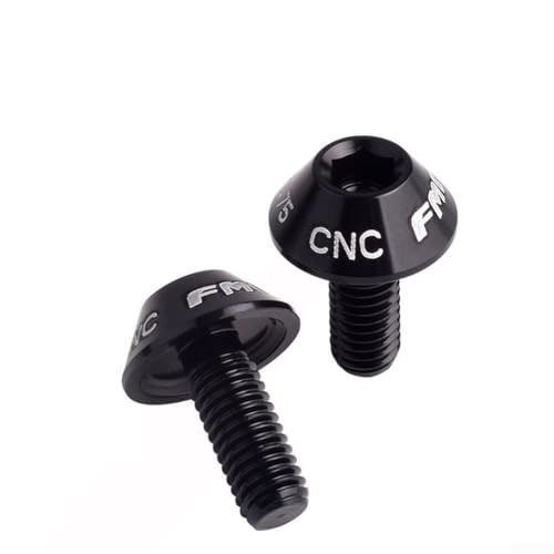 Schrauben für Flaschenhalter aus Aluminiumlegierung, 5 x 12 mm, 2 Stück, ideal für Fahrradzubehör (schwarz) von BlissfulAbode