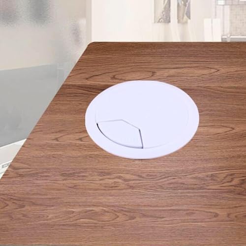 Schreibtisch-Draht-Management, 10 Stück ABS-Kunststoffösen mit verstellbaren gewellten Öffnungen (60 mm) von BlissfulAbode