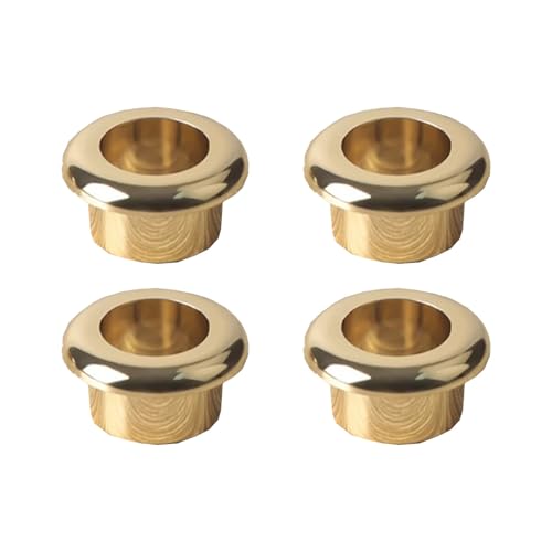 Schreibtisch-Organisation leicht gemacht, 4 Stück ABS-Kabellochabdeckungen für professionelles Aussehen (goldfarben, 18 mm) von BlissfulAbode