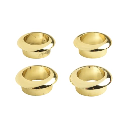 Schreibtisch-Organisation leicht gemacht, 4 Stück ABS-Kabellochabdeckungen für professionelles Aussehen (goldfarben, 25 mm) von BlissfulAbode