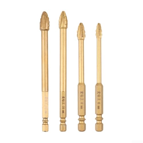 Sechskantschaftbohrer für Fliesen- und Glasanwendungen, 4-Blatt-Design in verschiedenen Größen (6 mm) von BlissfulAbode