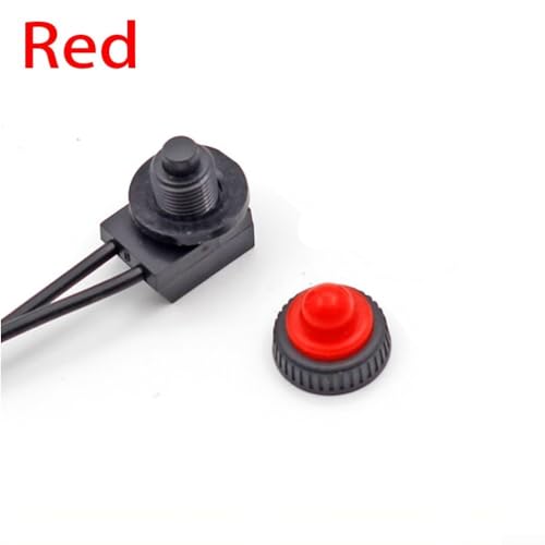 Selbstsichernder 12 V wasserdichter Druckknopfschalter zum Ein-/Ausschalten für verschiedene Anwendungen im Haushalt (rot, 1 Stück) von BlissfulAbode