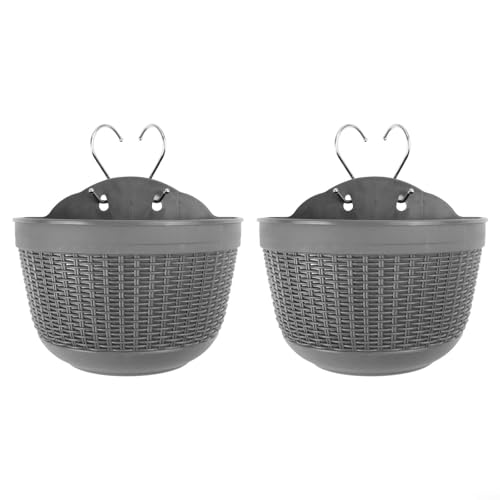 Set mit 2 platzsparenden Blumentöpfen zur Wandmontage für moderne Pflanzen-Display (grau) von BlissfulAbode