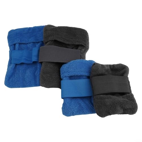 Set mit 4 Beuteln zum Entfernen von Sand am Strand, weiches Korallen-Fleece zum Entfernen von Sand von der Haut nach Outdoor-Aktivitäten wie Volleyball, Sonnenbaden und Camping (blau + grau) von BlissfulAbode