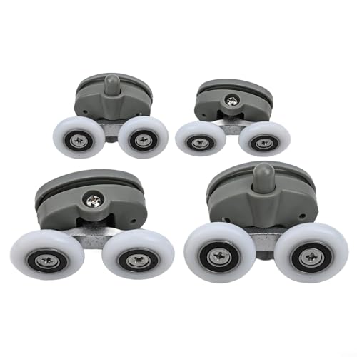Set mit 4 verstellbaren Doppelrollen für Duschtüren oben und unten, Schiebetüren, 19/23/25/27 mm Durchmesser, passend für Duschtüren mit Glasstärke 4 6 mm (25 mm) von BlissfulAbode