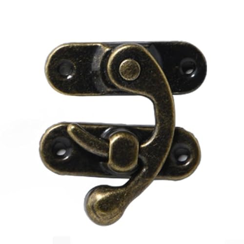 Sichern Sie Ihre antiken Boxen mit 25 Stück Vintage Knüpfhaken-Schnalle, rechtwinkliges Schloss für Schranktüren (Bronze) von BlissfulAbode