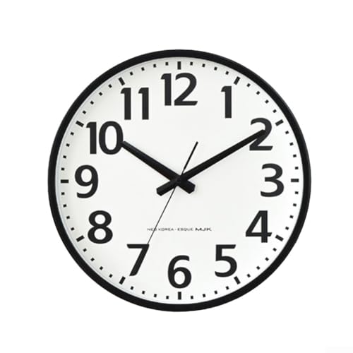 Silent Operation 12 Zoll Wanduhr Rund Quarz Design für Zuhause und Büro Ästhetik (Schwarz) von BlissfulAbode