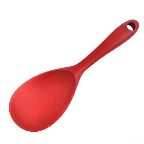 Silikon-Rührlöffel mit langem Griff, perfekt zum Kochen und Backen, nicht (rot) von BlissfulAbode