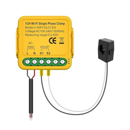 Smart WiFi Leistungsmesser mit Stromwandler-Klemme zur Energiestatistik-Verfolgung (Weg) von BlissfulAbode