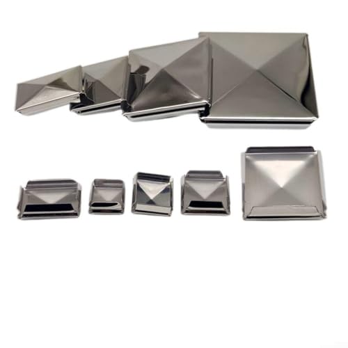 Starke Edelstahl-Pyramidenabdeckung für verzinkte Stahlpfosten, 10 Stück (10 Stück, 100 mm) von BlissfulAbode
