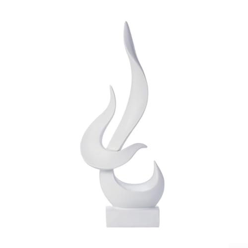 Stilvolle Flamme dekorative Statue für Zuhause und Büro, einzigartiges abstraktes Design in Harz (weiß) von BlissfulAbode