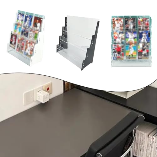 Stilvoller dreilagiger Acryl-Kartenständer für Sammler, um mehrere Sport- oder Baseballkarten effizient zu organisieren und zu präsentieren (transparent) von BlissfulAbode