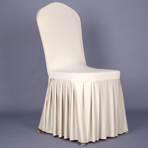 Stuhlhussen aus Spandex mit elegantem Design, perfekt für Hochzeiten oder formelle Veranstaltungen, Weiß von BlissfulAbode