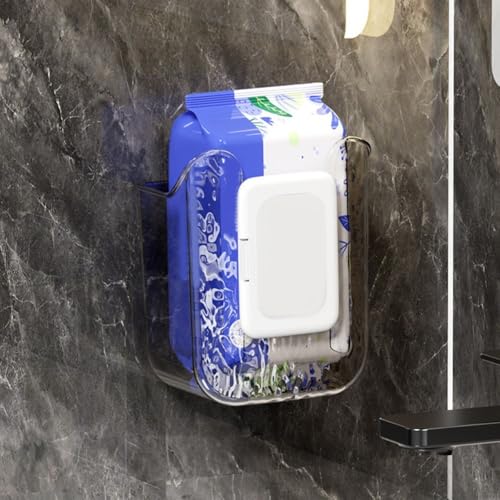 Taschentuch-Aufbewahrungsbox zur Wandmontage für einfachen Zugang zu Feuchttüchern in kleinen Räumen (transparentes Grau) von BlissfulAbode