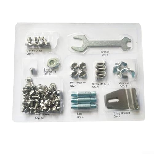 Terrassenheizer-Schraubenmutter-Werkzeug-Set mit Schrauben, Unterlegscheiben, Halterungen, Schraubenschlüssel, verchromt, rostbeständig, komplettes Hardware-Set für hohe Propan-Pyramidenturm-Modelle von BlissfulAbode